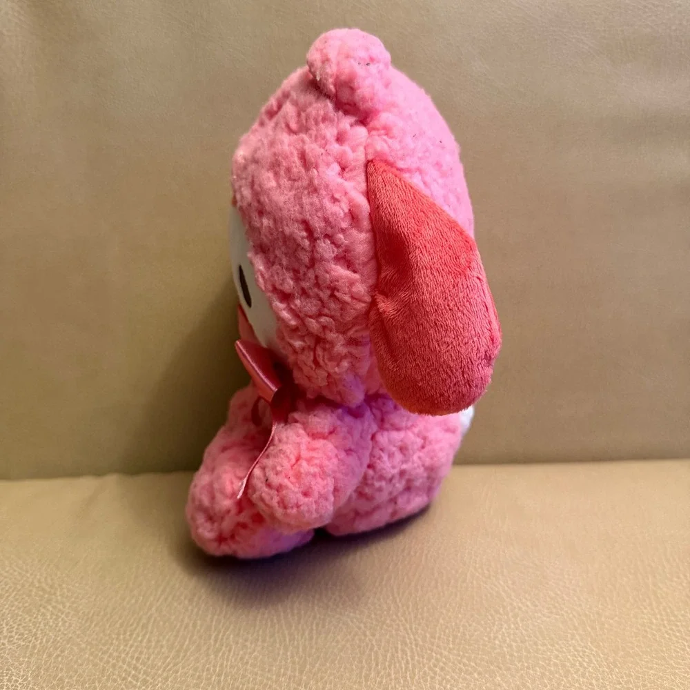 Sanrio My Melody Pink Bear Costume Sherpa Plush 7 Inch Satin Bow - Picture 9 of 10